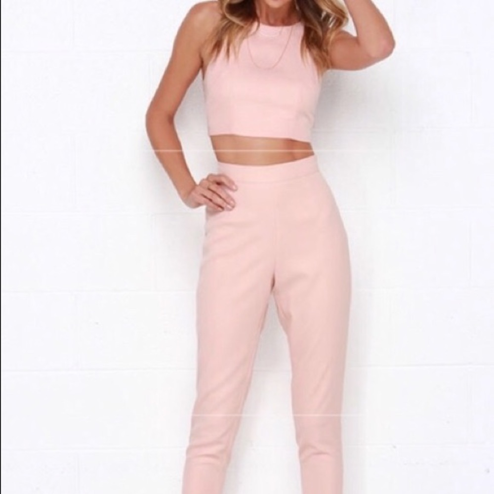 Lulus small blush two piece dress outfit